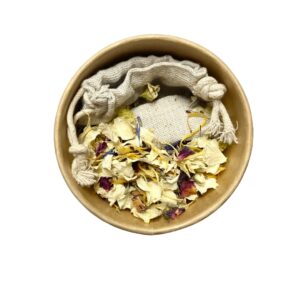 Herbatka kwiatowa do kąpieli z lnianym woreczkiem